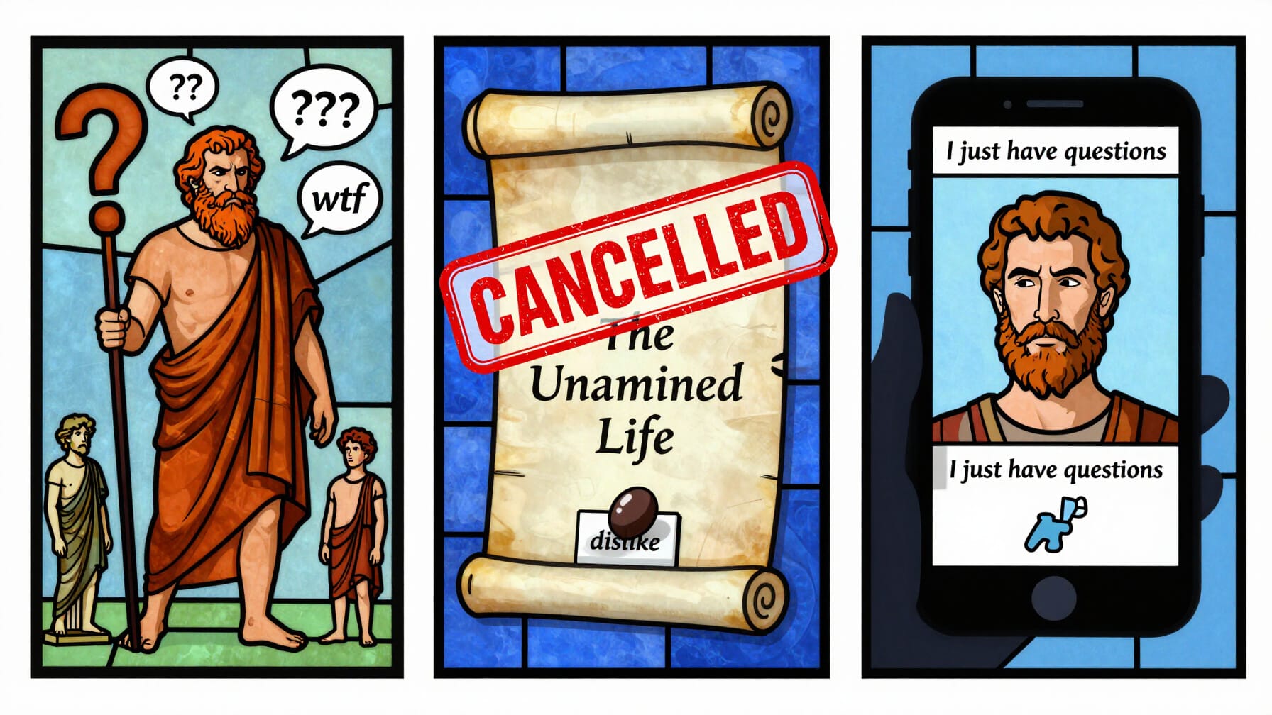 Socrates Gets Cancelled for Mansplaining Ethics Cover